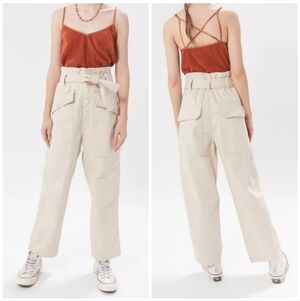 Urban Outfitters BDG Umber Cream White High Rise Paperbag Utility Cargo Pants